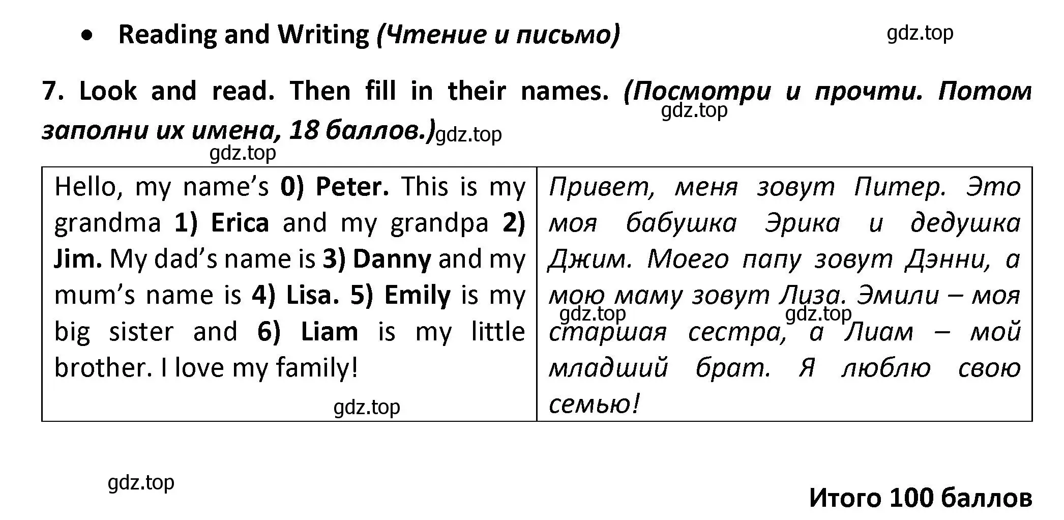 Решение номер 7 (страница 21) гдз по английскому языку 3 класс Баранова, Дули, контрольные задания