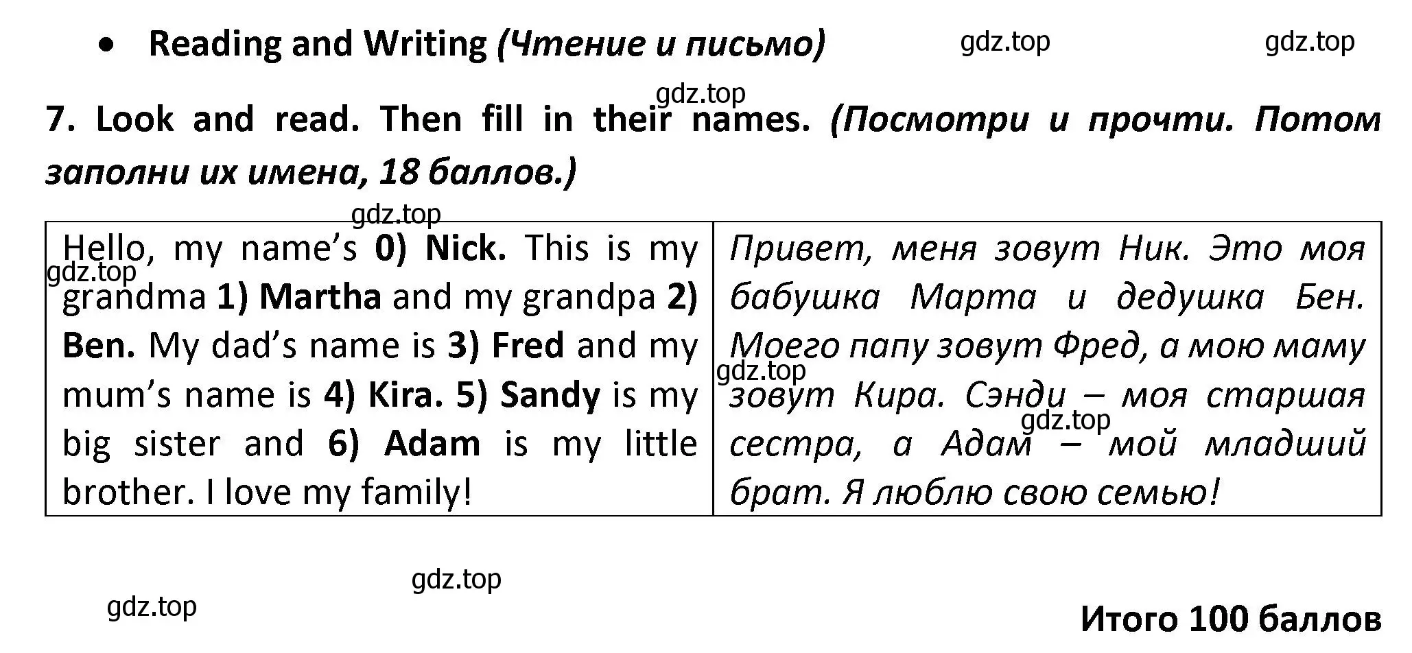 Решение номер 7 (страница 25) гдз по английскому языку 3 класс Баранова, Дули, контрольные задания