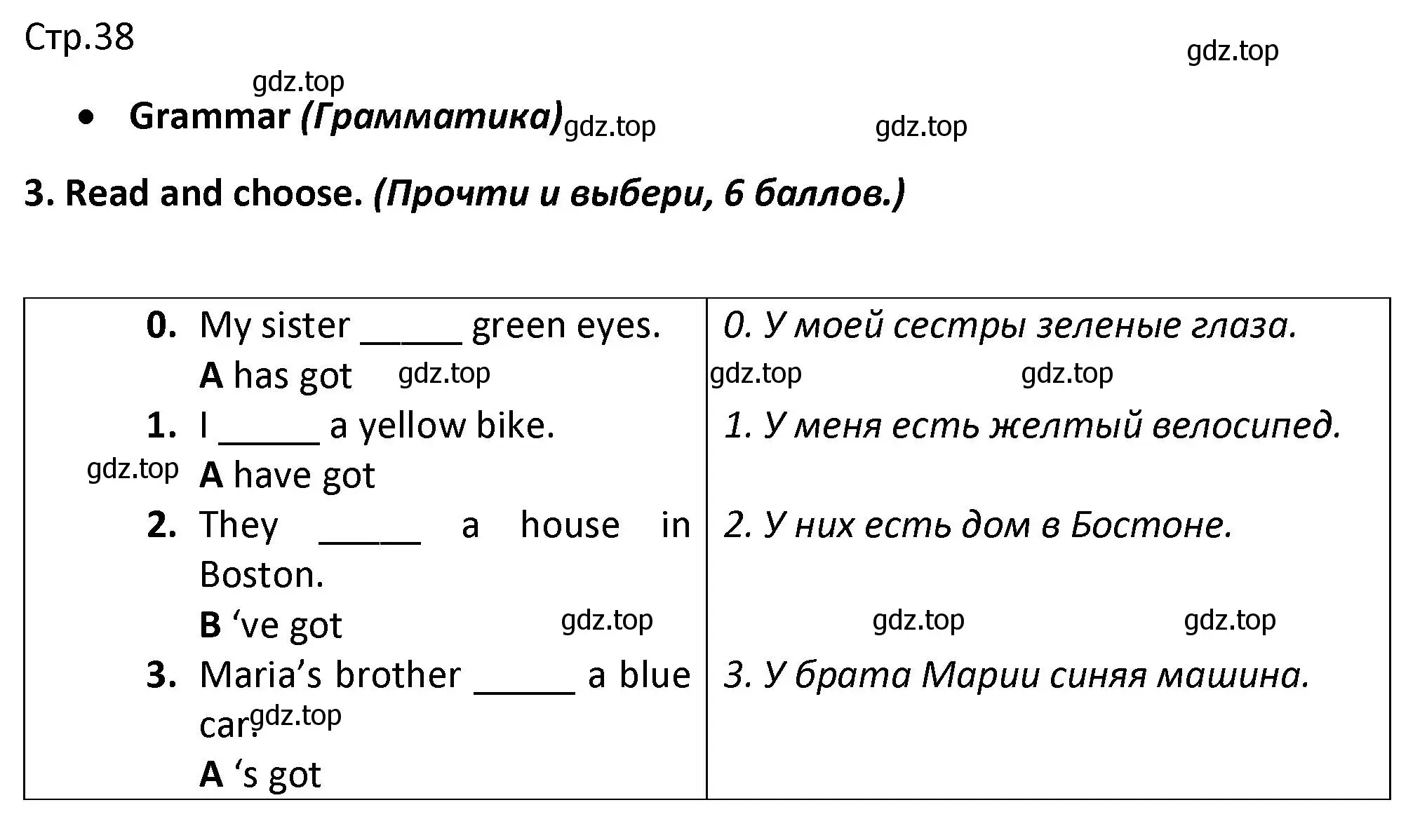 Решение номер 3 (страница 38) гдз по английскому языку 3 класс Баранова, Дули, контрольные задания