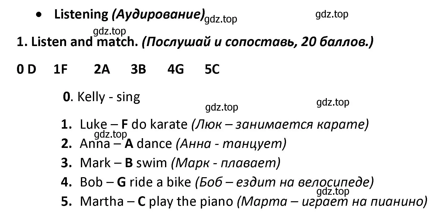 Решение номер 1 (страница 40) гдз по английскому языку 3 класс Баранова, Дули, контрольные задания