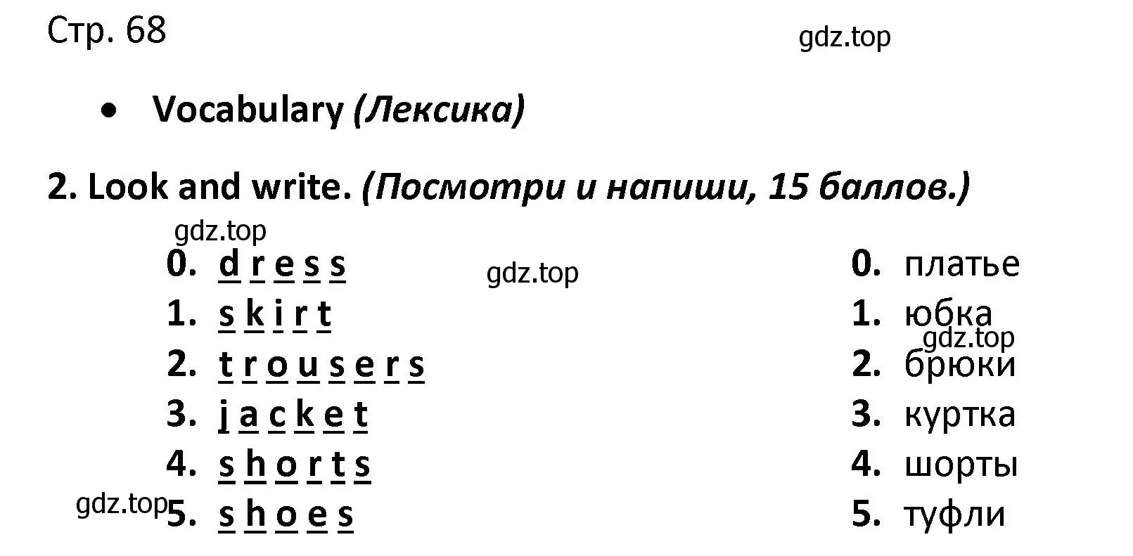 Решение номер 2 (страница 68) гдз по английскому языку 3 класс Баранова, Дули, контрольные задания