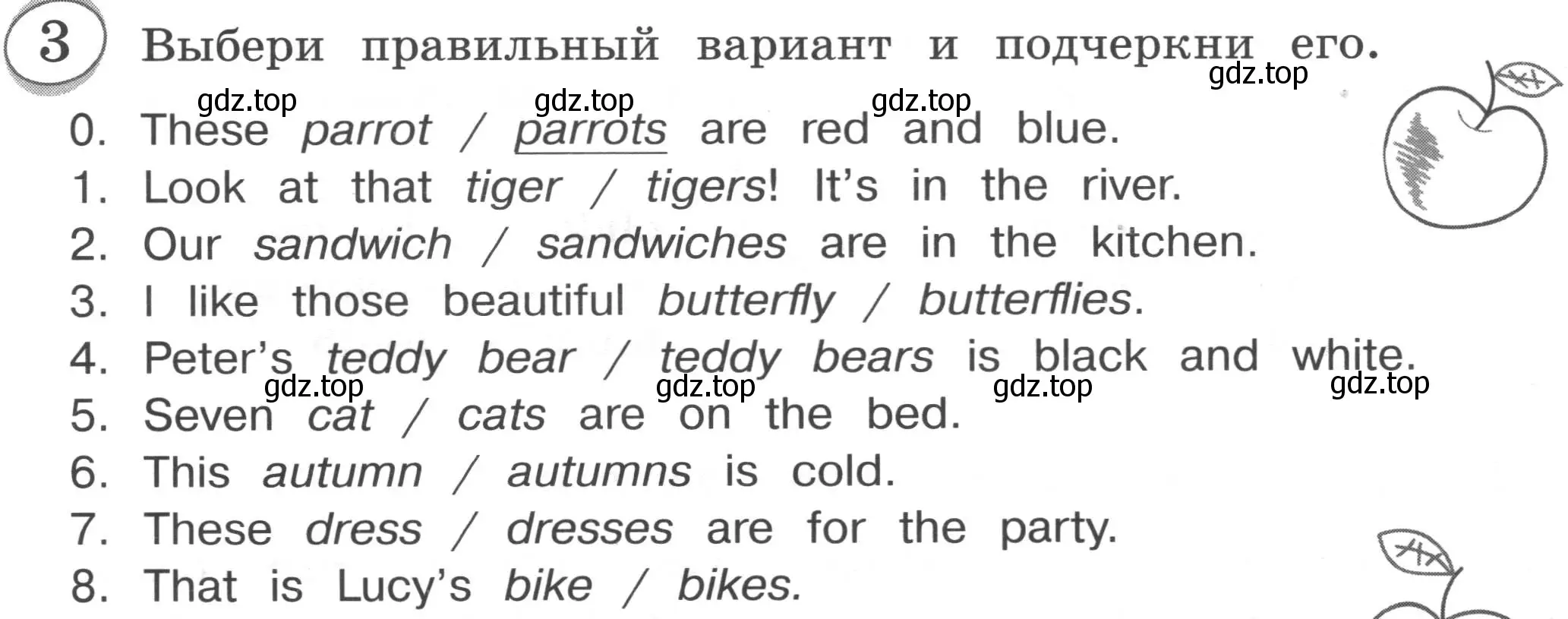 Условие номер 3 (страница 20) гдз по английскому языку 3 класс Рязанцева, сборник грамматических упражнений