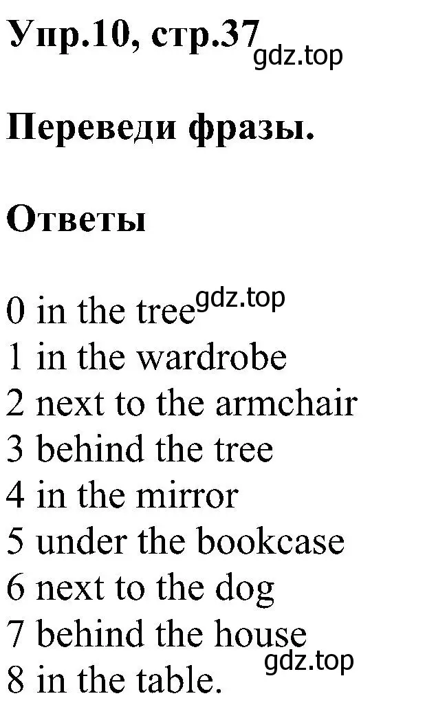 Решение номер 10 (страница 37) гдз по английскому языку 3 класс Рязанцева, сборник грамматических упражнений