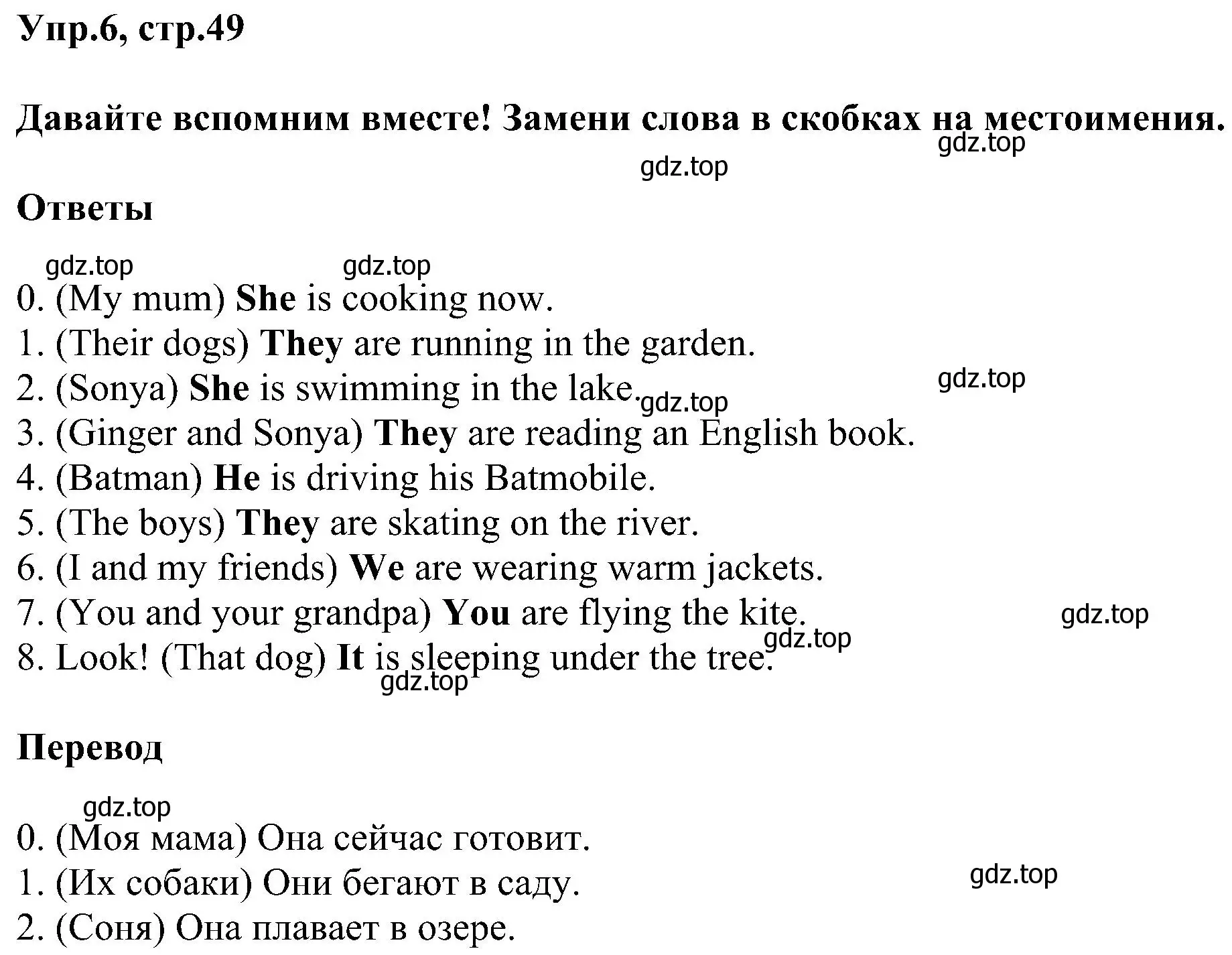 Решение номер 6 (страница 49) гдз по английскому языку 3 класс Рязанцева, сборник грамматических упражнений