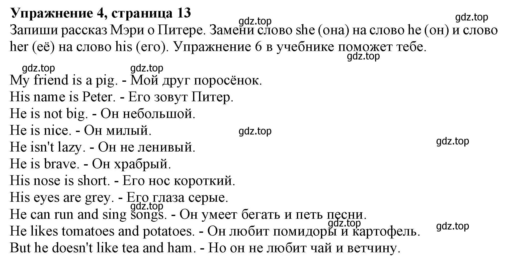 Решение номер 4 (страница 13) гдз по английскому языку 3 класс Биболетова, Денисенко, рабочая тетрадь