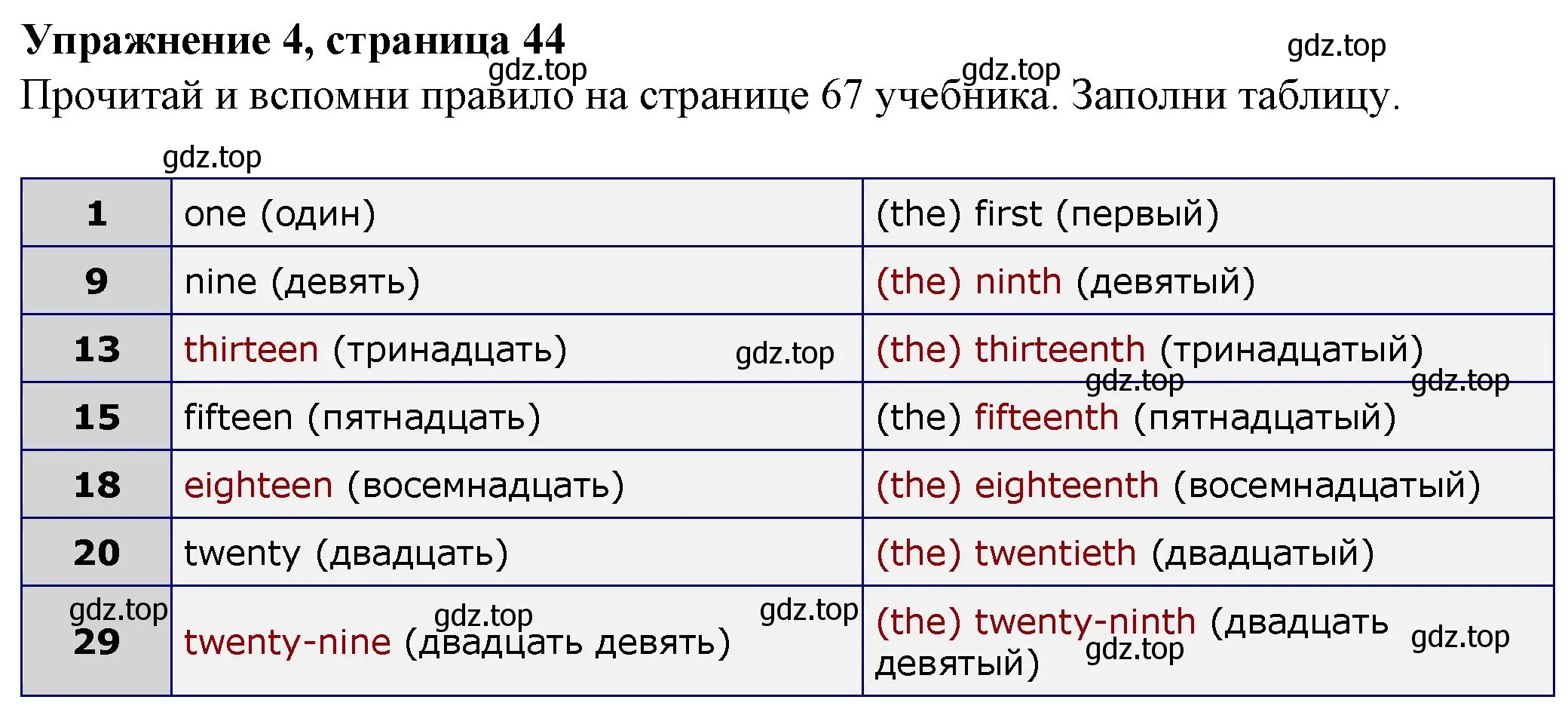 Решение номер 4 (страница 44) гдз по английскому языку 3 класс Биболетова, Денисенко, рабочая тетрадь