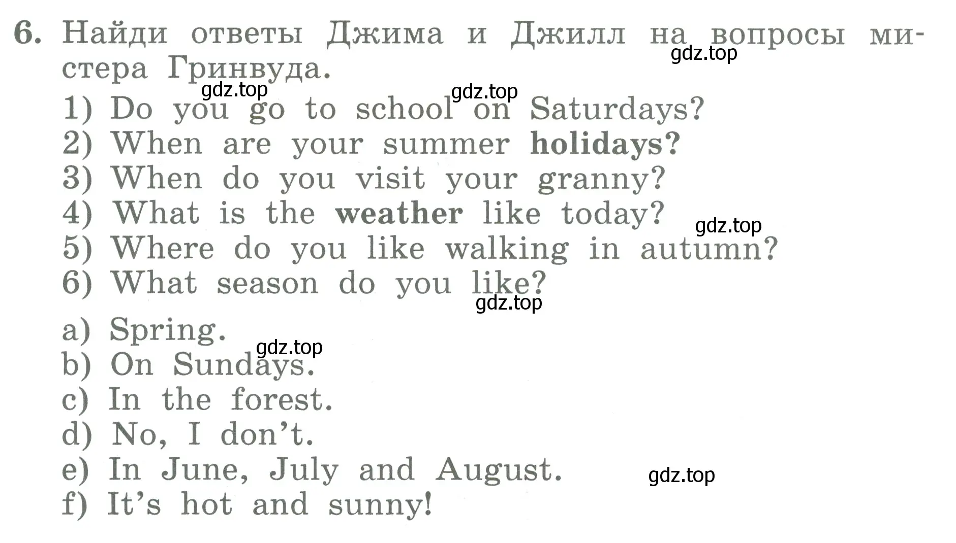 Условие номер 6 (страница 67) гдз по английскому языку 3 класс Биболетова, Денисенко, учебник