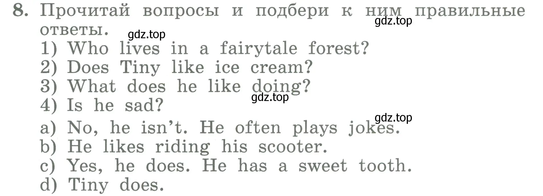 Условие номер 8 (страница 108) гдз по английскому языку 3 класс Биболетова, Денисенко, учебник