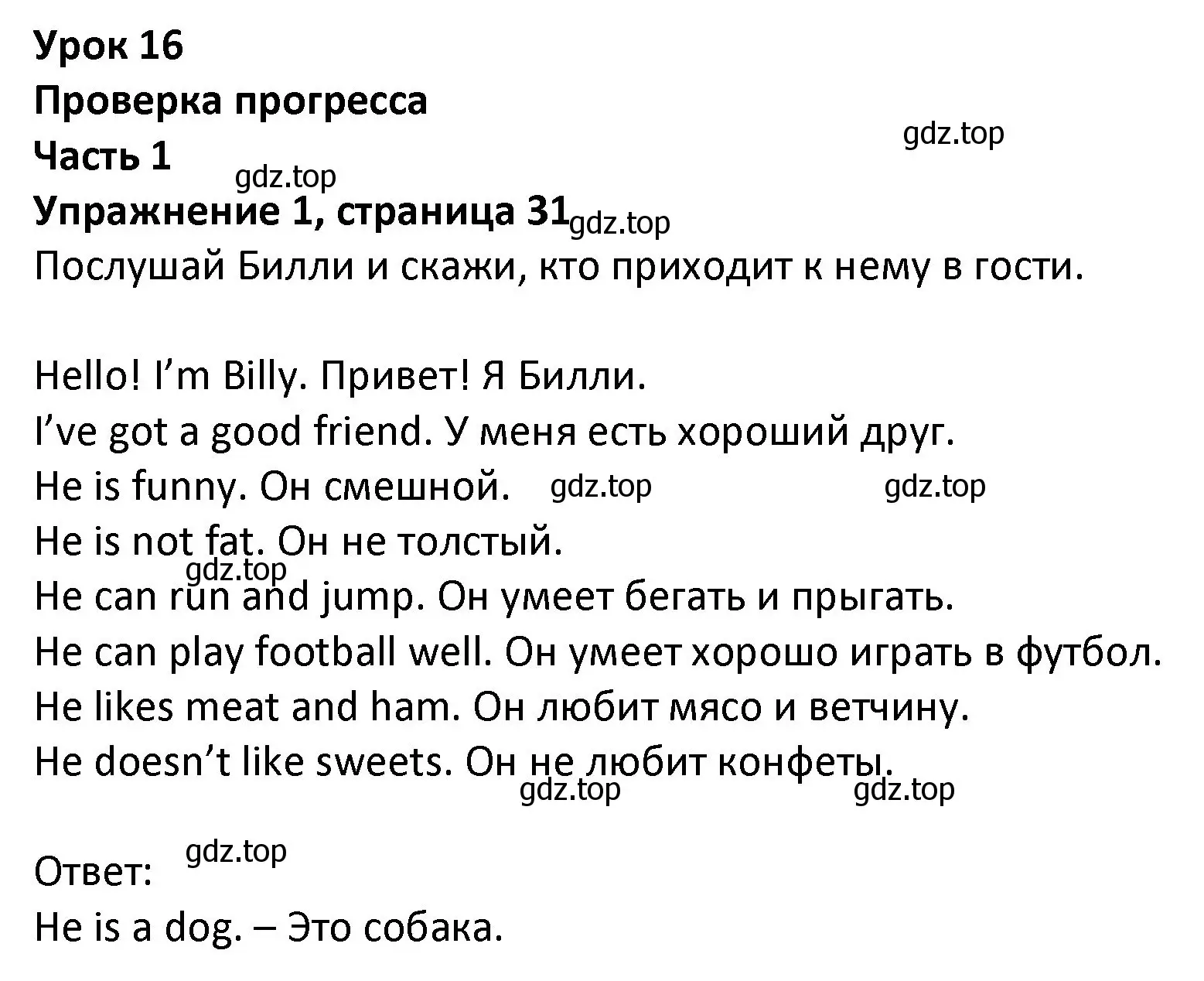 Решение номер 1 (страница 31) гдз по английскому языку 3 класс Биболетова, Денисенко, учебник