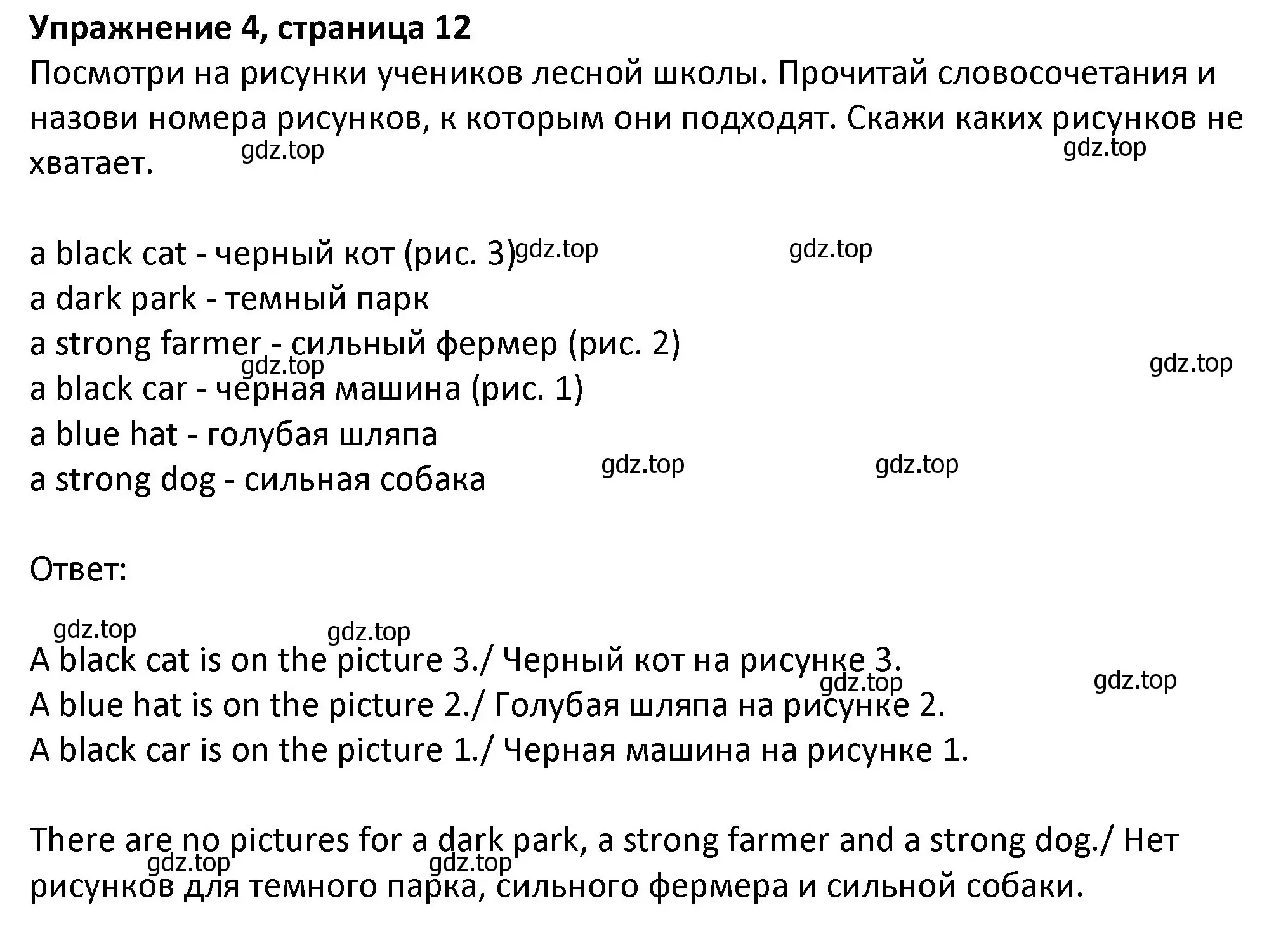 Решение номер 4 (страница 12) гдз по английскому языку 3 класс Биболетова, Денисенко, учебник