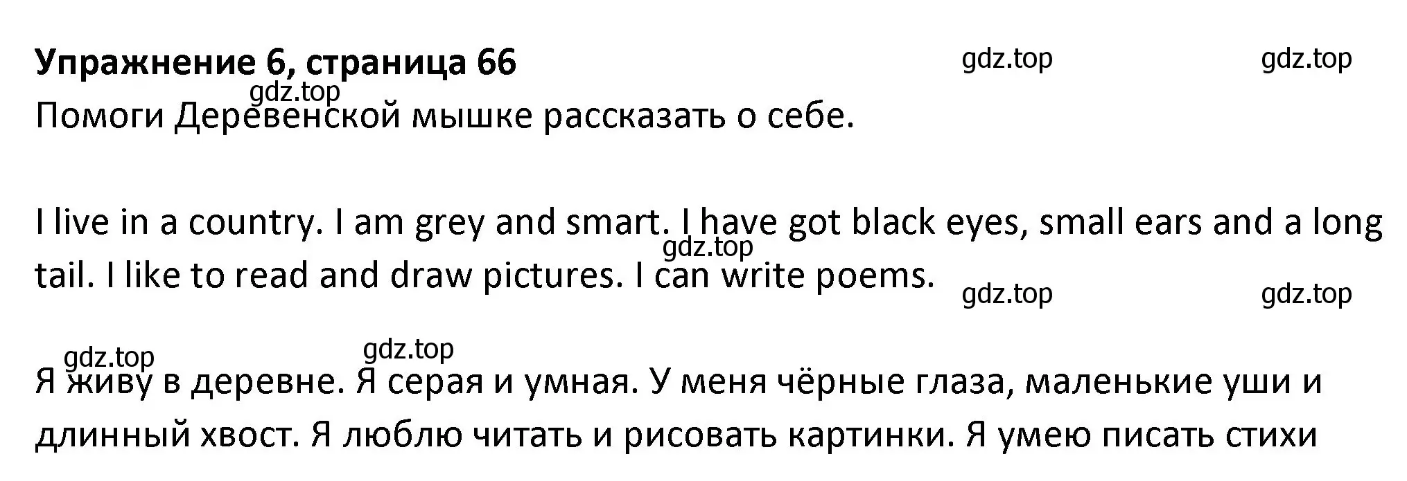 Решение номер 6 (страница 66) гдз по английскому языку 3 класс Биболетова, Денисенко, учебник