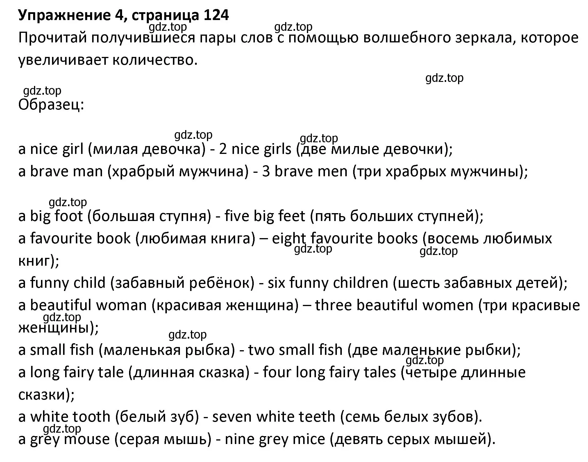 Решение номер 4 (страница 124) гдз по английскому языку 3 класс Биболетова, Денисенко, учебник