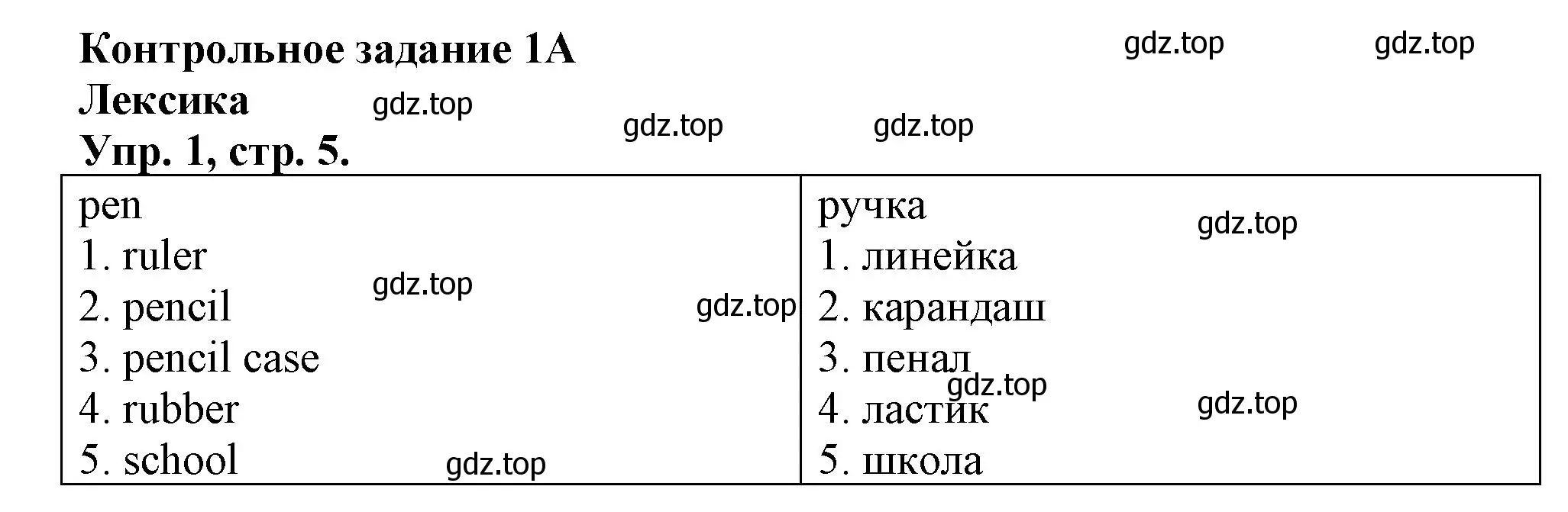 Решение номер 1 (страница 5) гдз по английскому языку 3 класс Быкова, Дули, контрольные задания