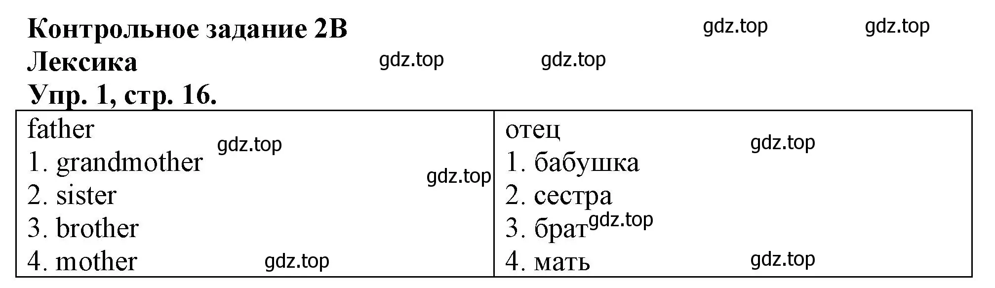 Решение номер 1 (страница 16) гдз по английскому языку 3 класс Быкова, Дули, контрольные задания