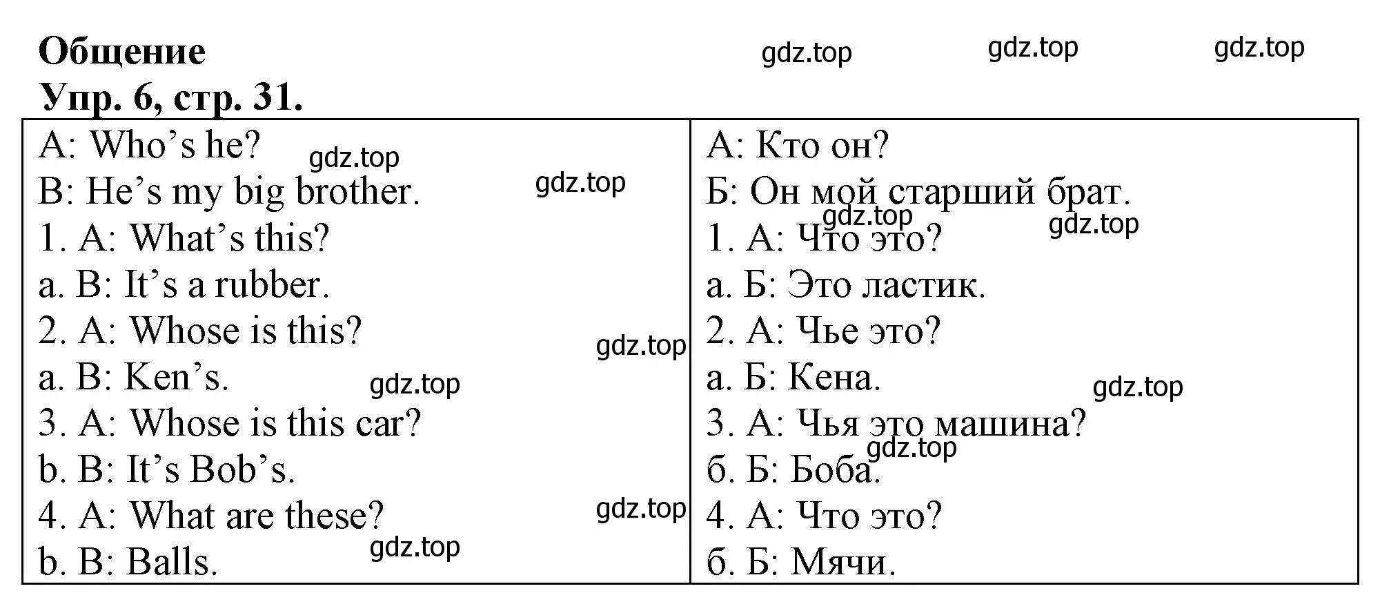 Решение номер 6 (страница 31) гдз по английскому языку 3 класс Быкова, Дули, контрольные задания