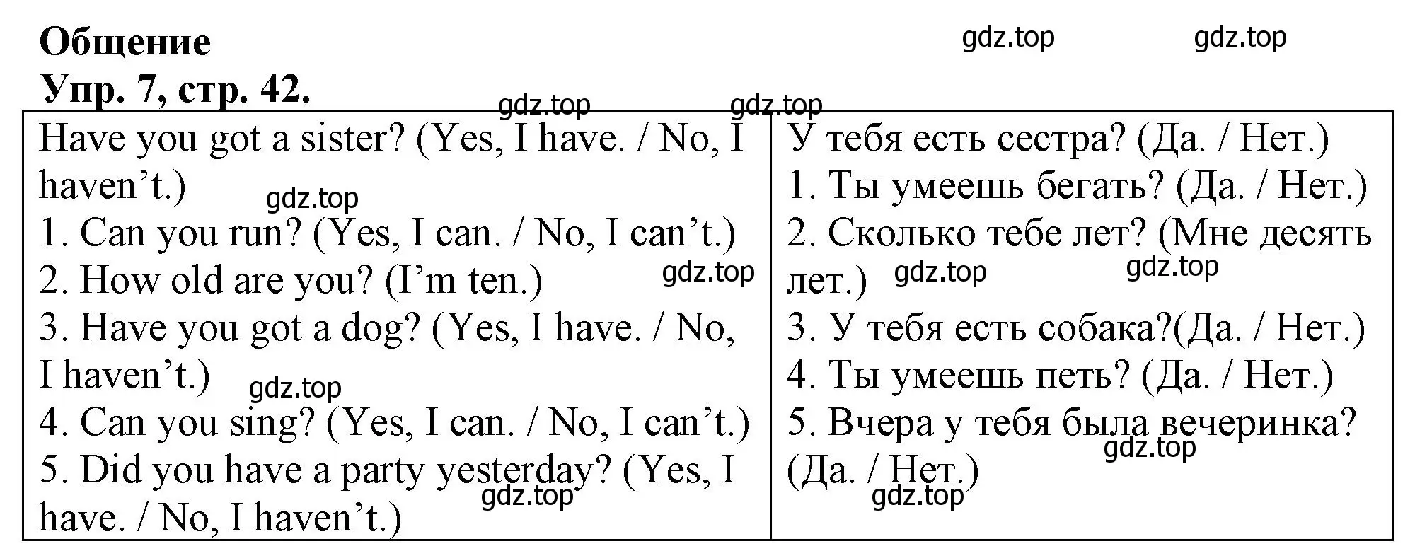 Решение номер 7 (страница 42) гдз по английскому языку 3 класс Быкова, Дули, контрольные задания