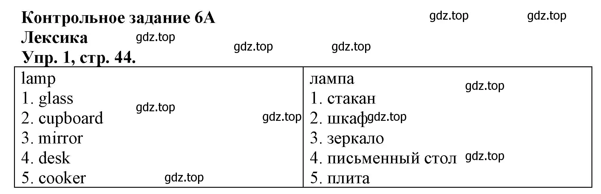 Решение номер 1 (страница 44) гдз по английскому языку 3 класс Быкова, Дули, контрольные задания