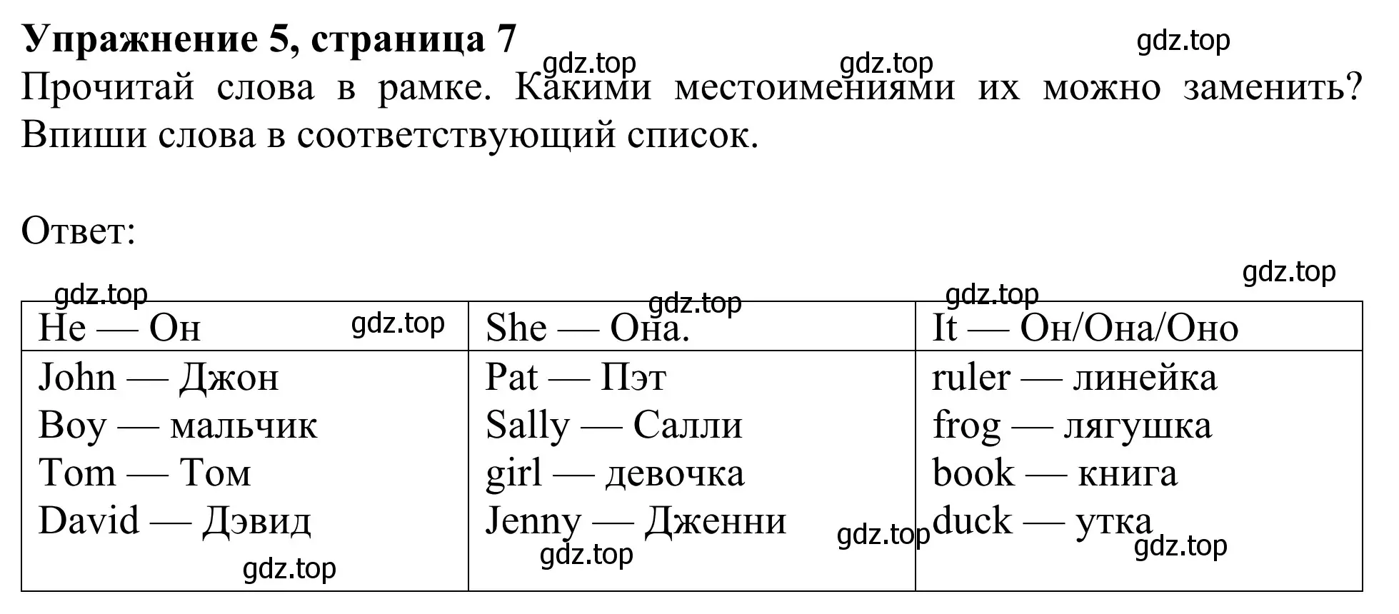 Решение 2. номер 5 (страница 7) гдз по английскому языку 3 класс Быкова, Дули, рабочая тетрадь