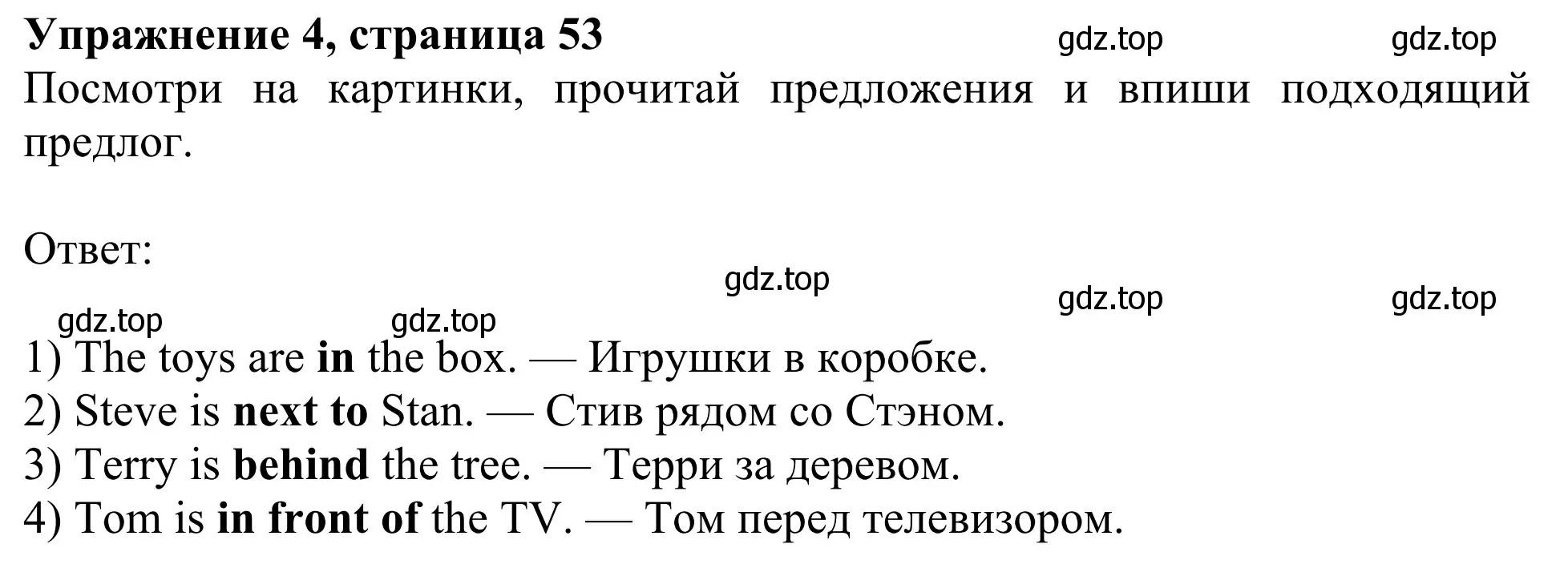 Решение 2. номер 4 (страница 53) гдз по английскому языку 3 класс Быкова, Дули, рабочая тетрадь