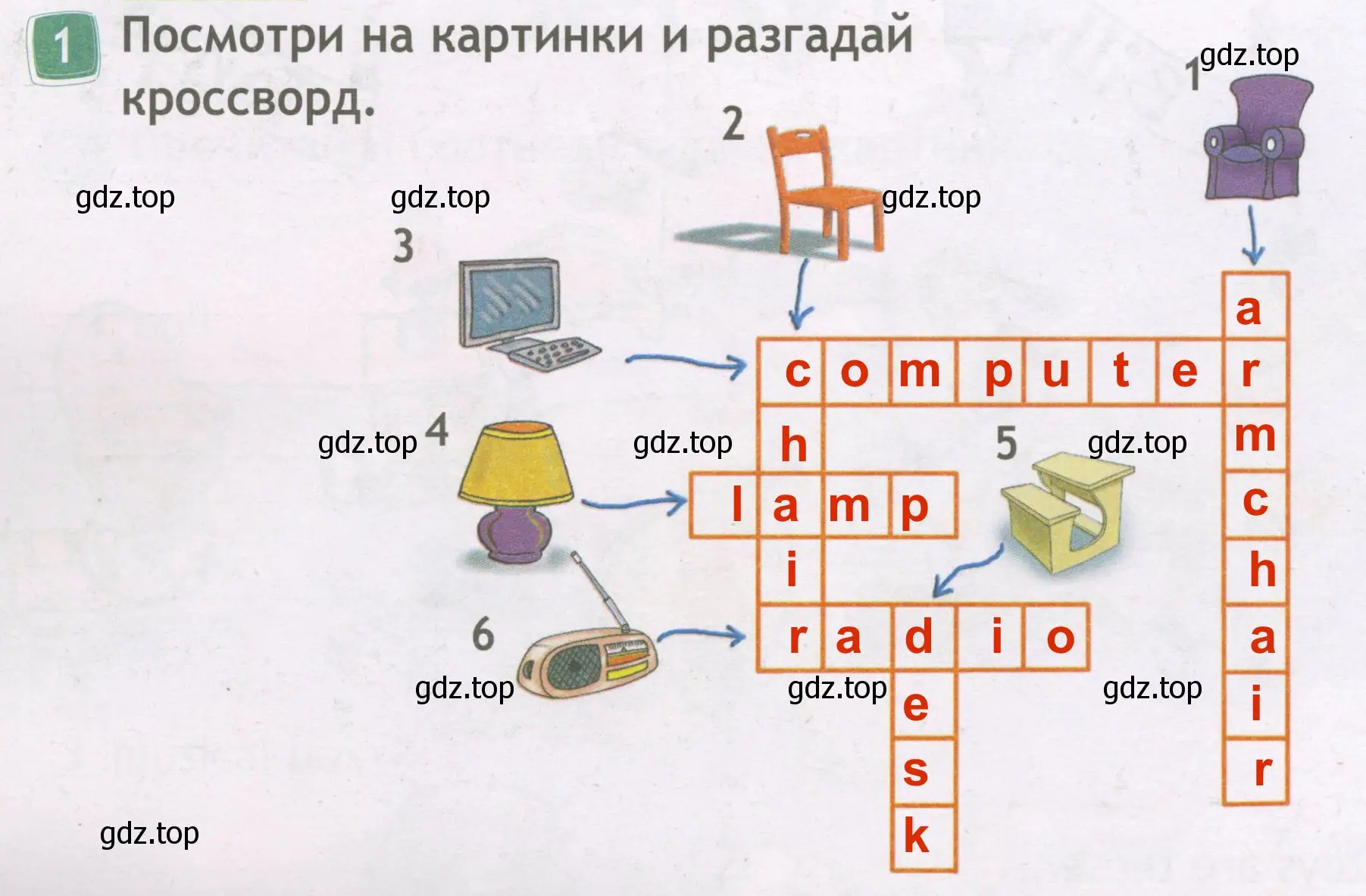 Решение 3. номер 1 (страница 34) гдз по английскому языку 3 класс Быкова, Дули, рабочая тетрадь