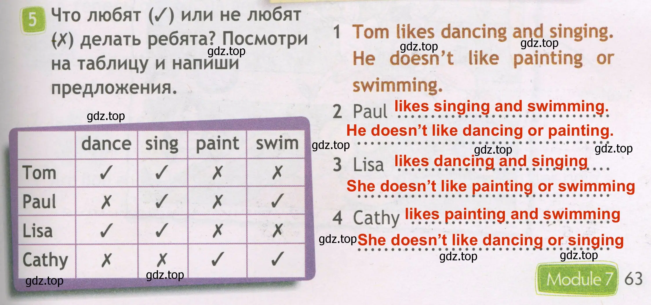 Решение 3. номер 5 (страница 63) гдз по английскому языку 3 класс Быкова, Дули, рабочая тетрадь