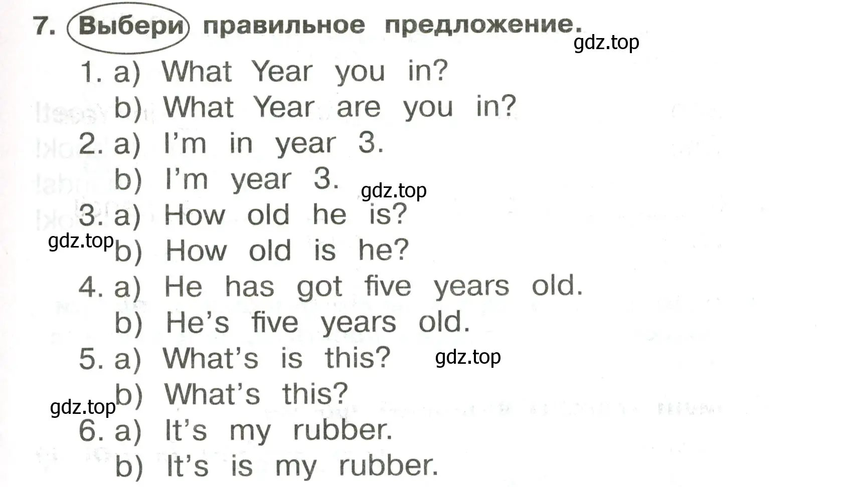 Условие номер 7 (страница 25) гдз по английскому языку 3 класс Быкова, Поспелова, сборник упражнений