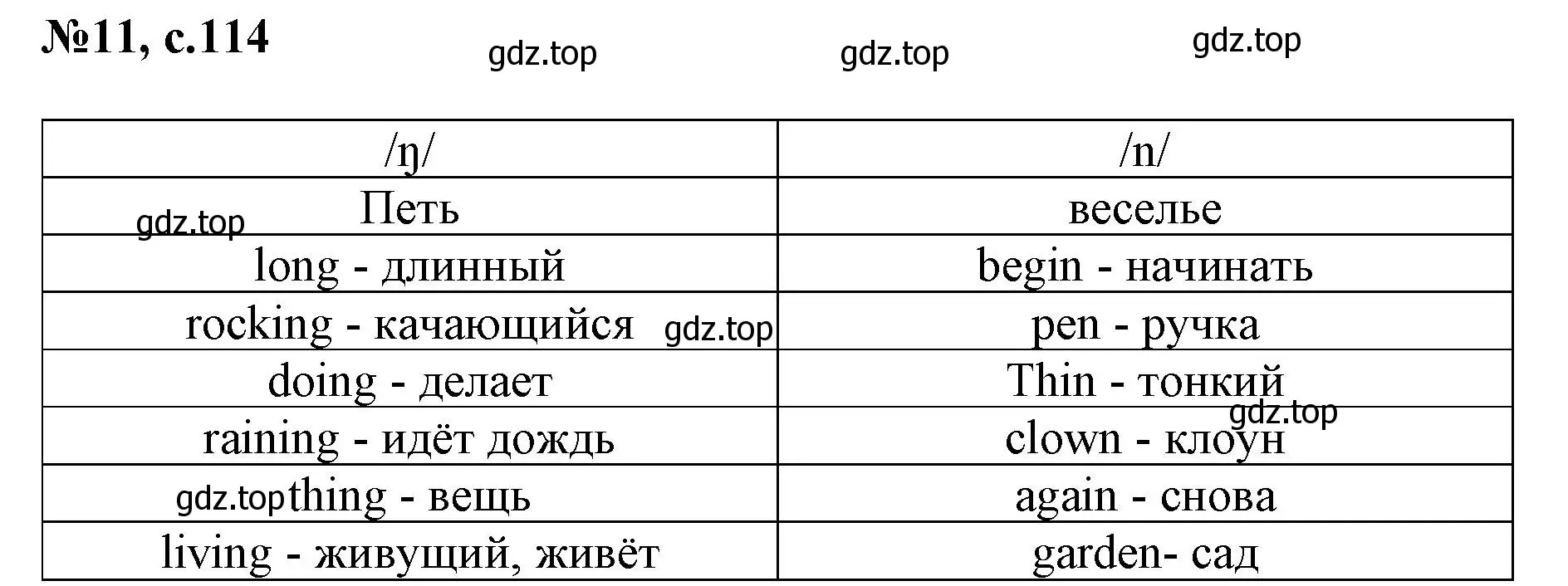 Решение номер 11 (страница 114) гдз по английскому языку 3 класс Быкова, Поспелова, сборник упражнений