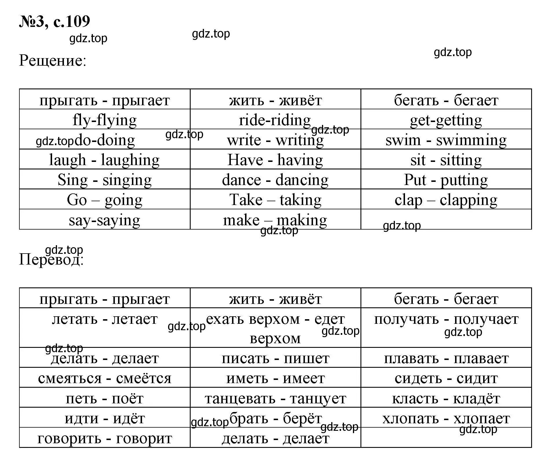 Решение номер 3 (страница 109) гдз по английскому языку 3 класс Быкова, Поспелова, сборник упражнений