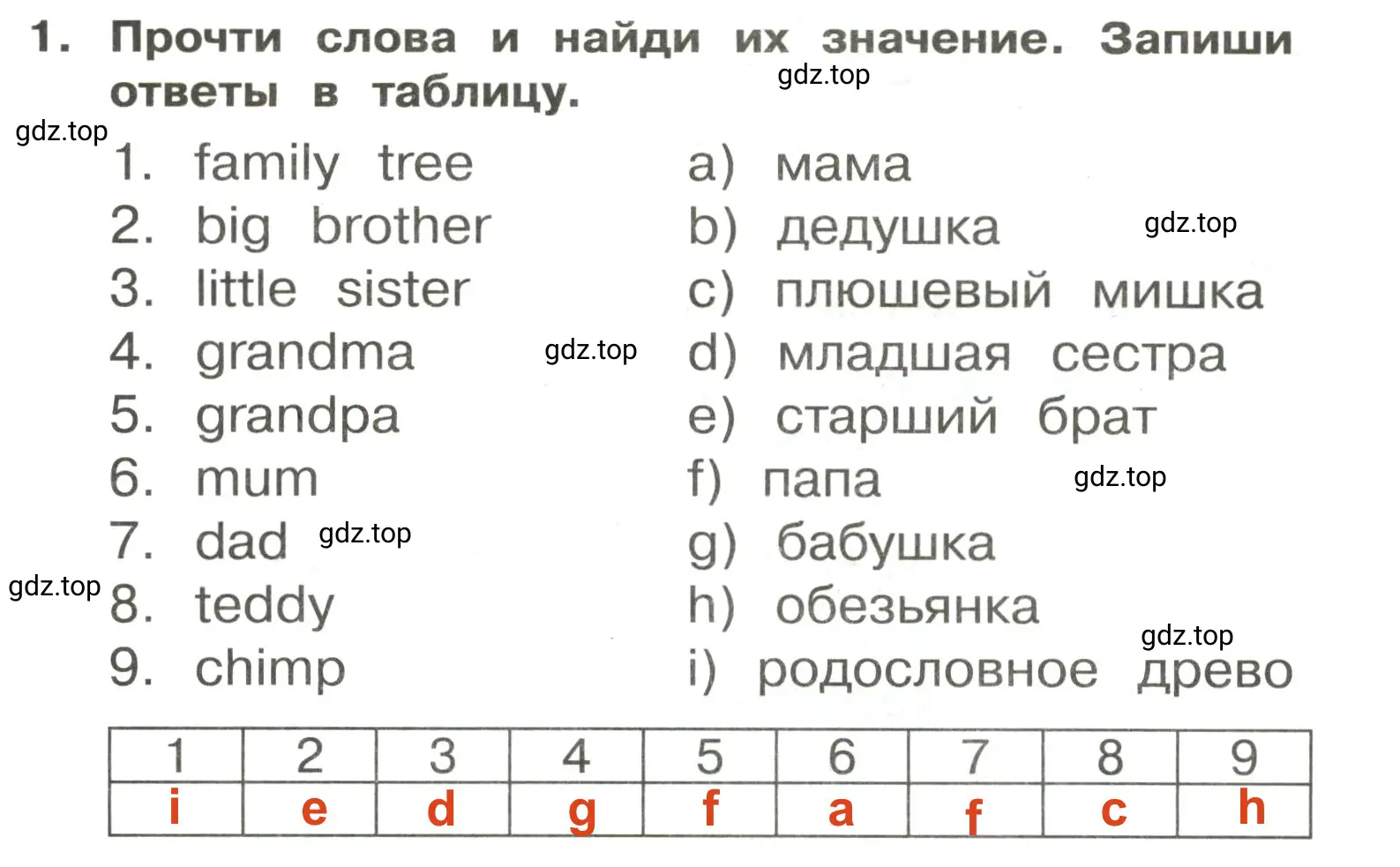 Решение 2. номер 1 (страница 28) гдз по английскому языку 3 класс Быкова, Поспелова, сборник упражнений