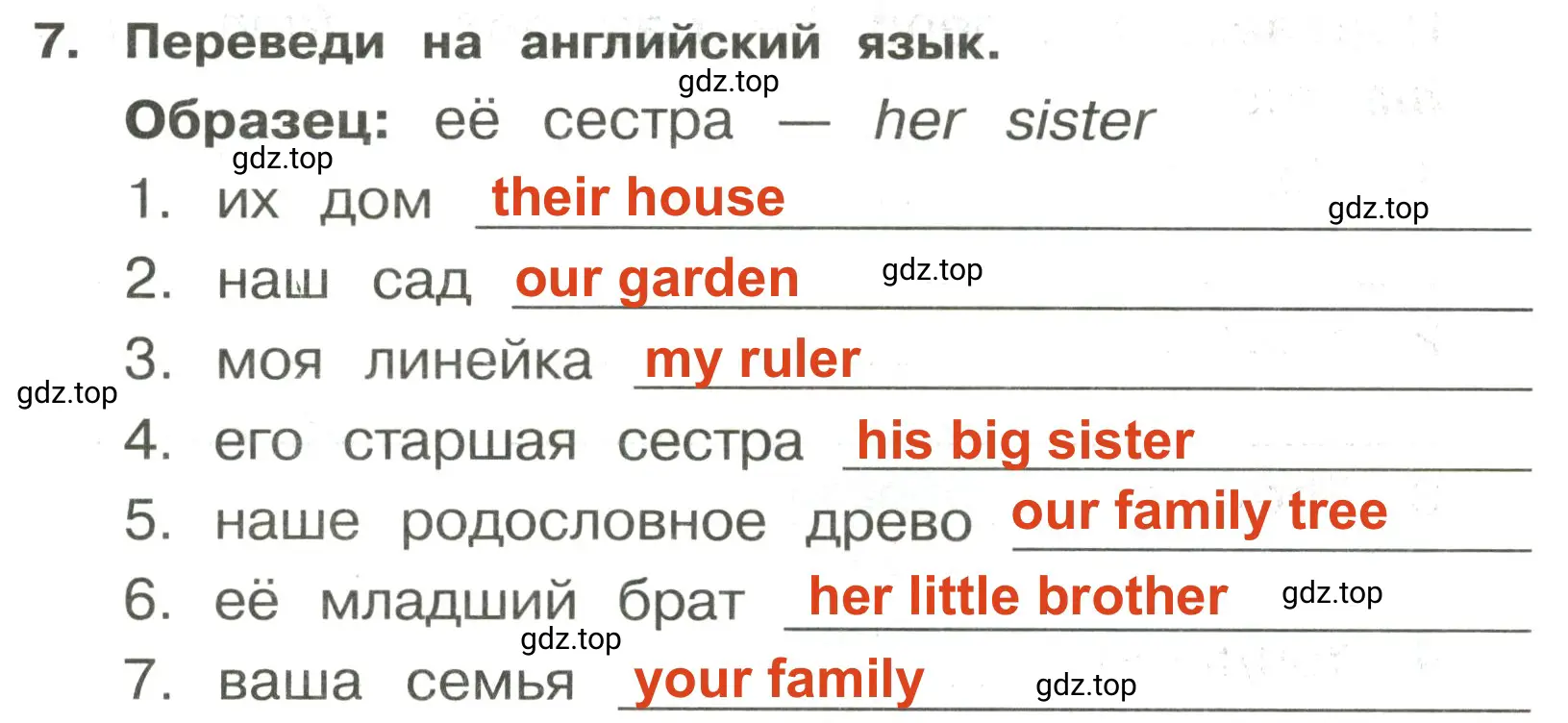 Решение 2. номер 7 (страница 30) гдз по английскому языку 3 класс Быкова, Поспелова, сборник упражнений