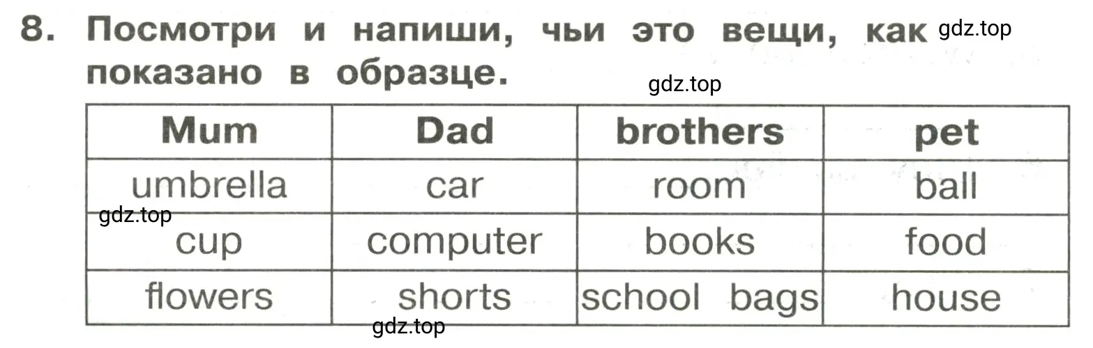 Решение 2. номер 8 (страница 30) гдз по английскому языку 3 класс Быкова, Поспелова, сборник упражнений