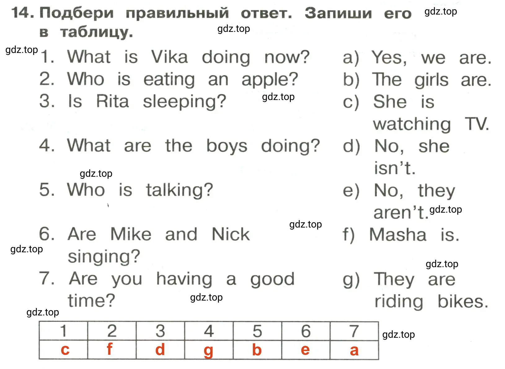 Решение 2. номер 14 (страница 124) гдз по английскому языку 3 класс Быкова, Поспелова, сборник упражнений