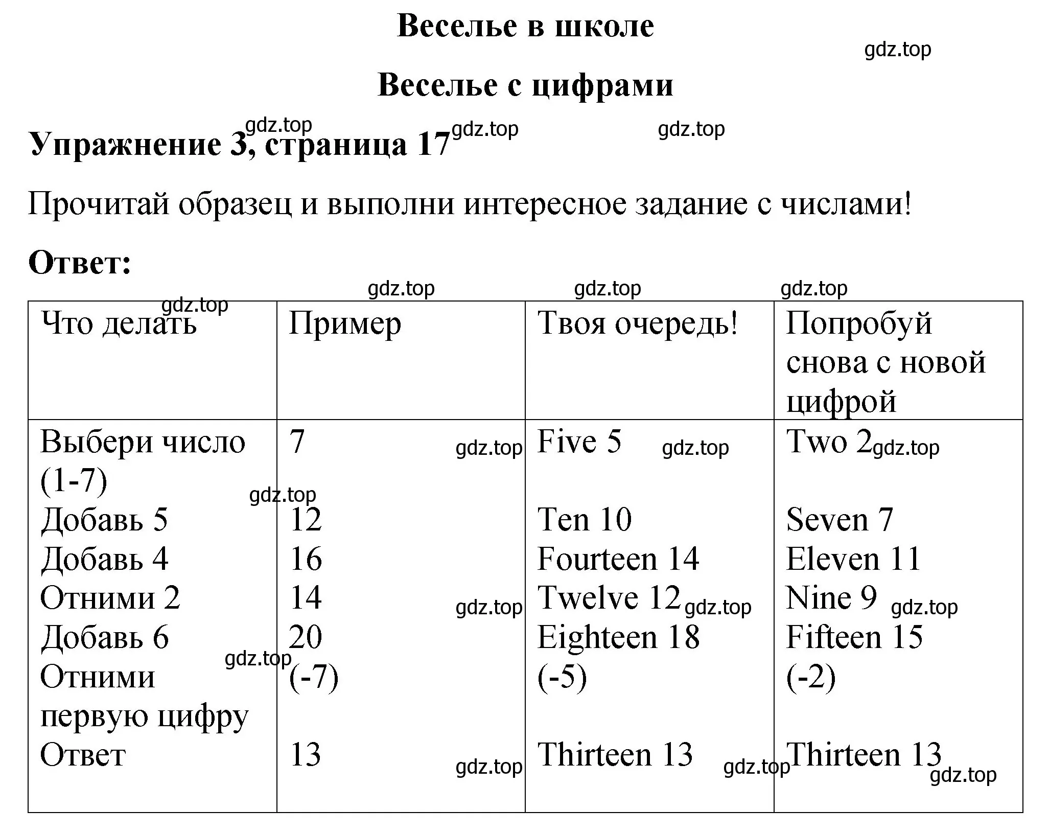 Решение номер 3 (страница 17) гдз по английскому языку 3 класс Быкова, Дули, учебник 1 часть