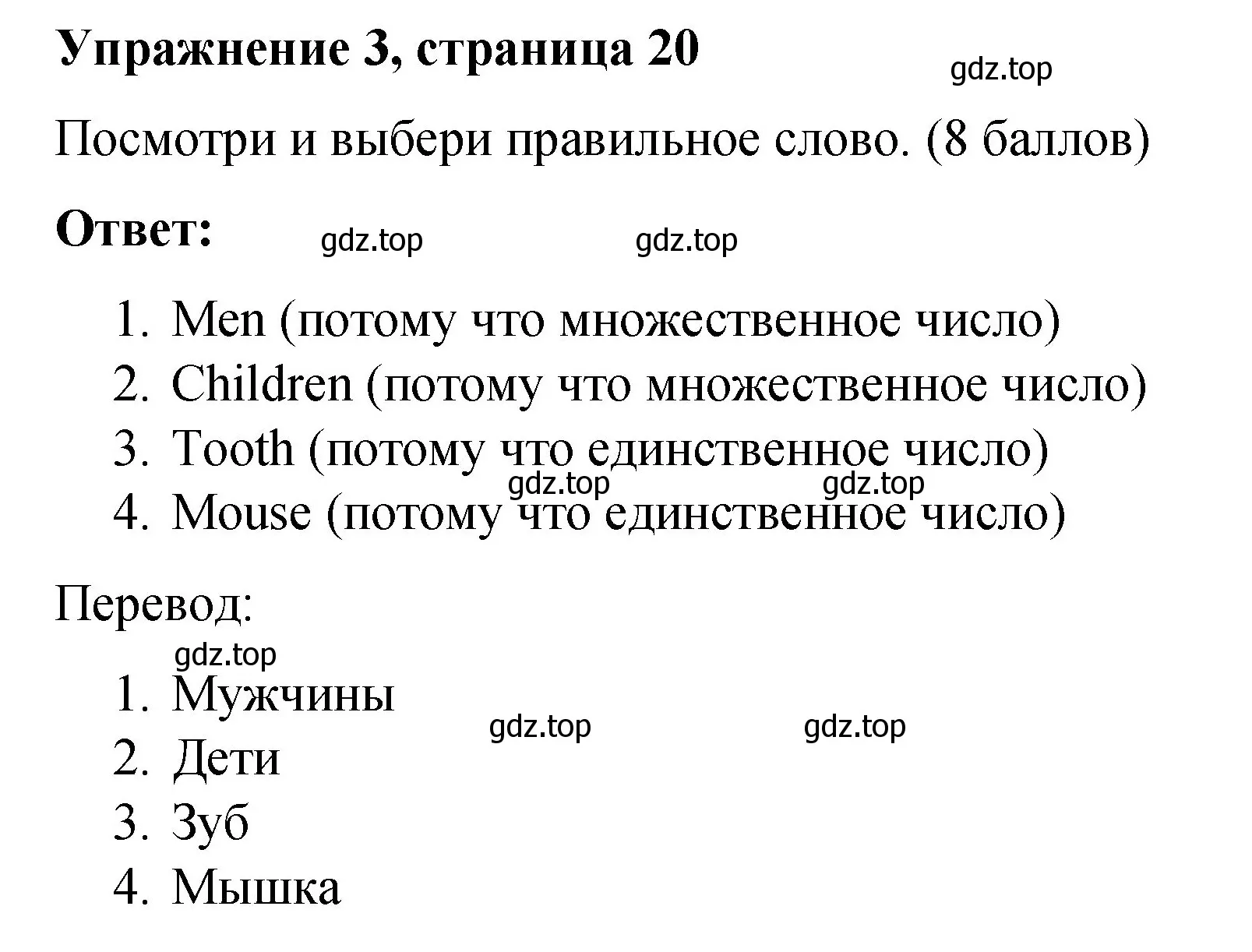 Решение номер 3 (страница 20) гдз по английскому языку 3 класс Быкова, Дули, учебник 2 часть