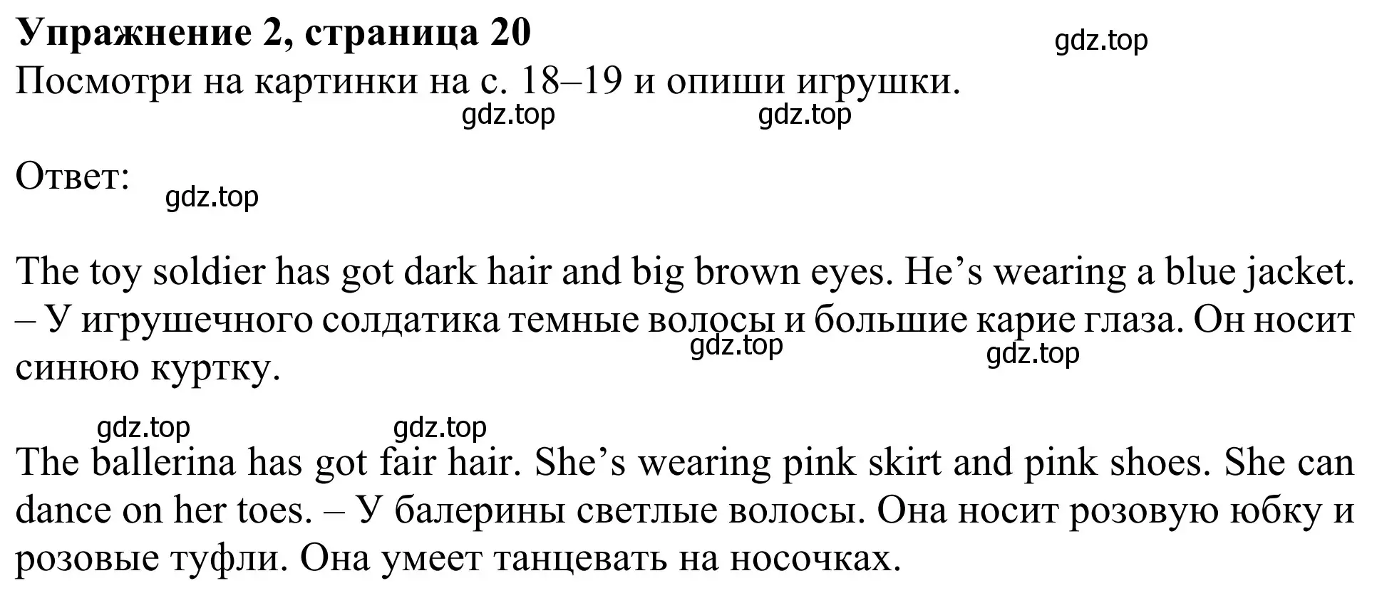 Решение 2. номер 2 (страница 20) гдз по английскому языку 3 класс Быкова, Дули, учебник 1 часть