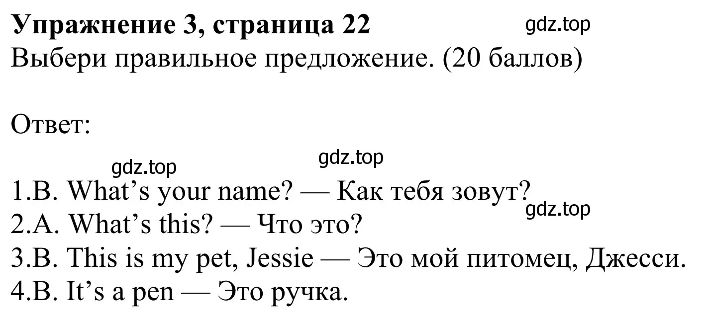 Решение 2. номер 3 (страница 22) гдз по английскому языку 3 класс Быкова, Дули, учебник 1 часть