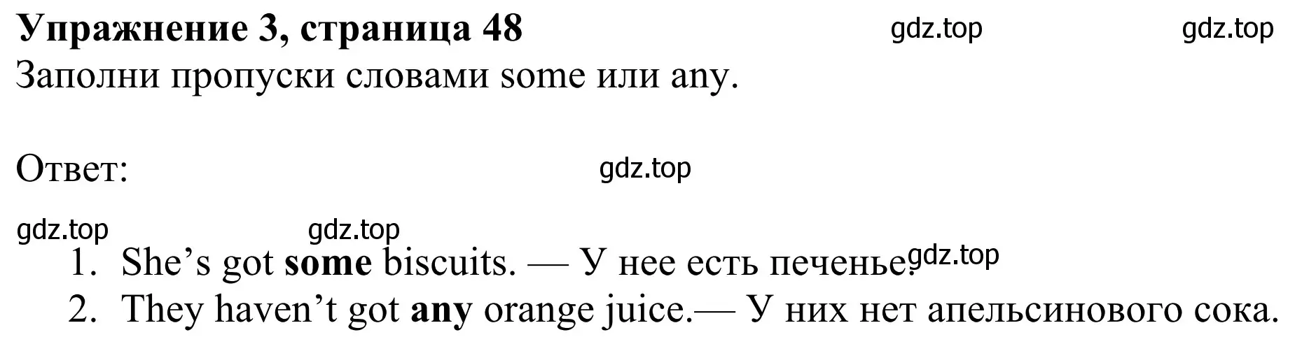 Решение 2. номер 3 (страница 48) гдз по английскому языку 3 класс Быкова, Дули, учебник 1 часть