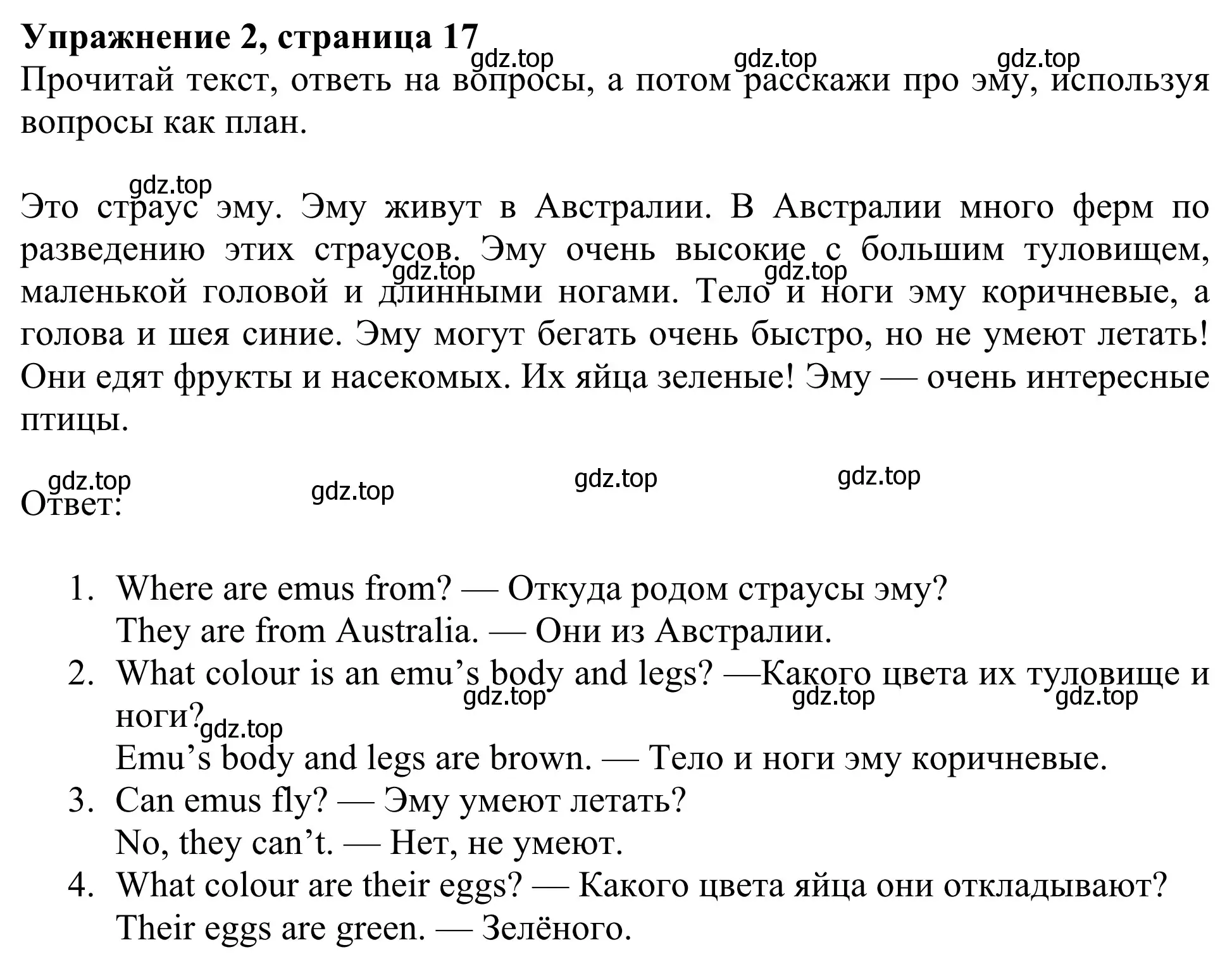 Решение 2. номер 2 (страница 17) гдз по английскому языку 3 класс Быкова, Дули, учебник 2 часть