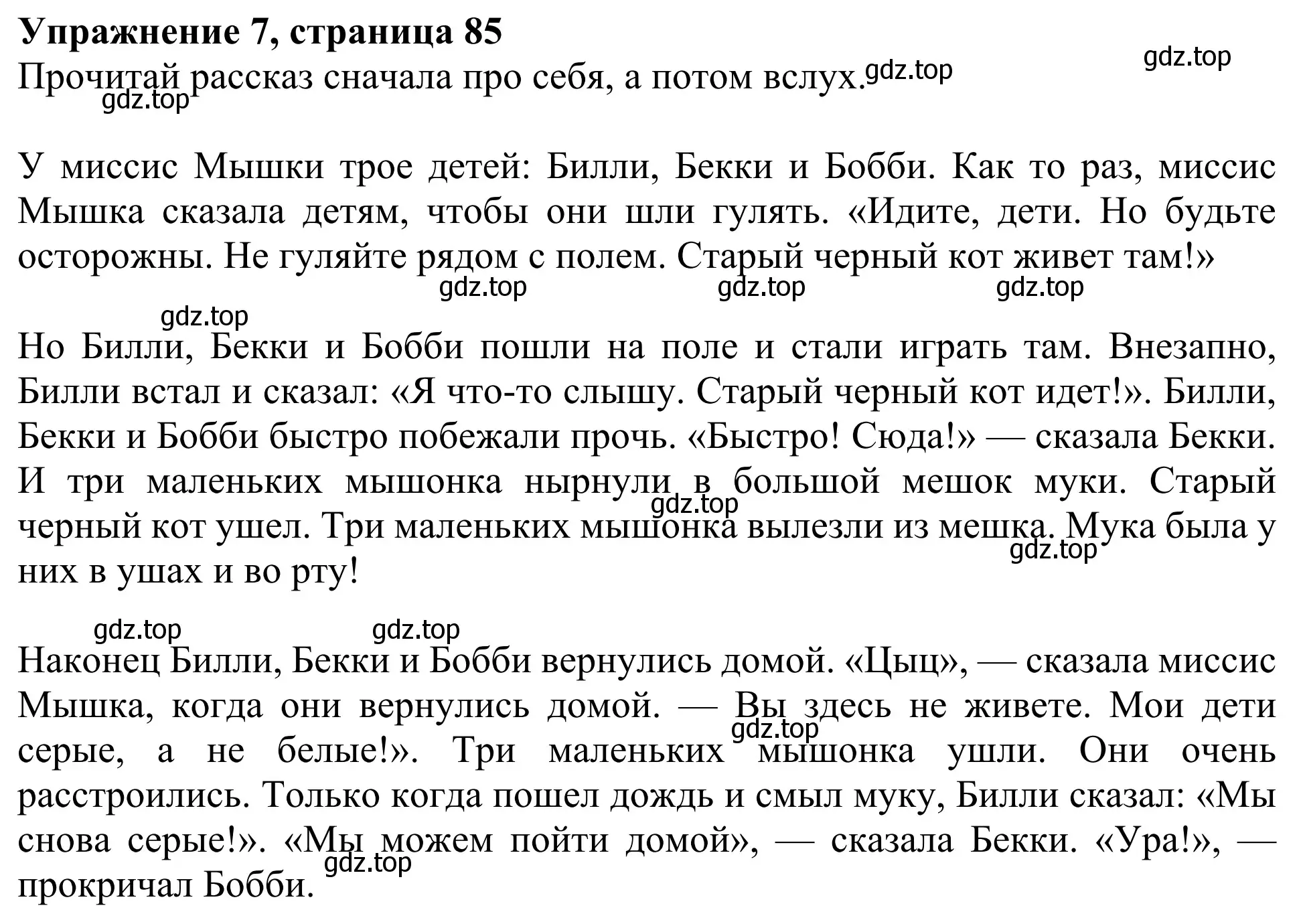 Решение 2. номер 7 (страница 85) гдз по английскому языку 3 класс Быкова, Дули, учебник 2 часть