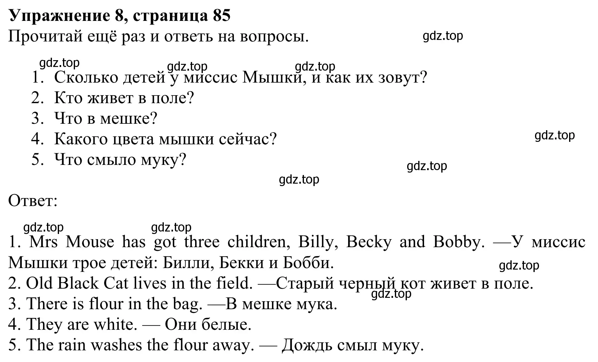 Решение 2. номер 8 (страница 85) гдз по английскому языку 3 класс Быкова, Дули, учебник 2 часть