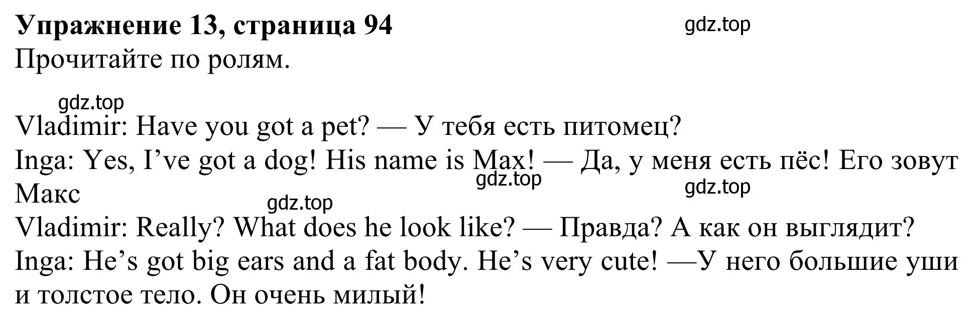 Решение 2. номер 13 (страница 93) гдз по английскому языку 3 класс Быкова, Дули, учебник 1 часть