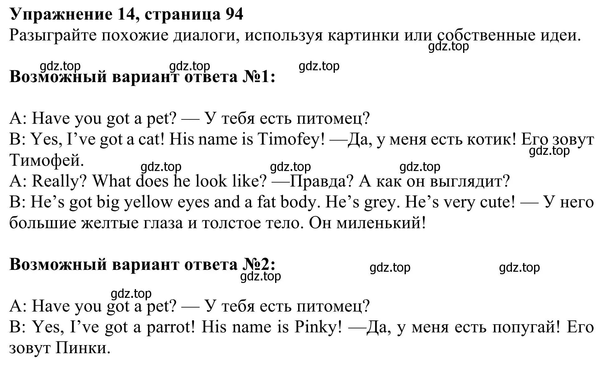 Решение 2. номер 14 (страница 93) гдз по английскому языку 3 класс Быкова, Дули, учебник 1 часть