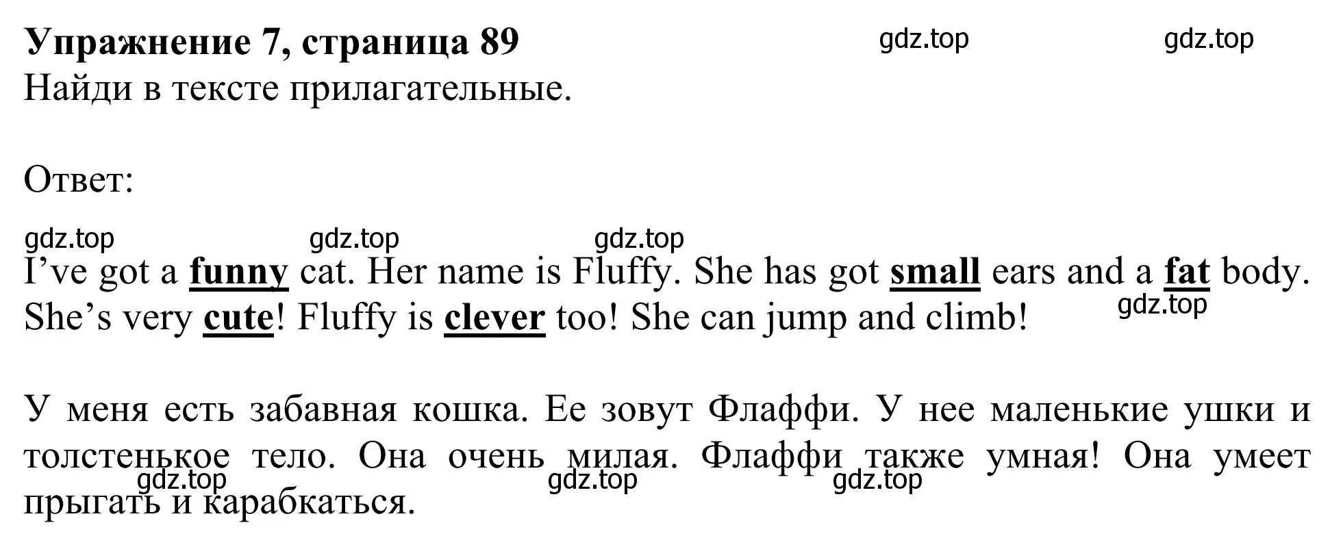 Решение 2. номер 7 (страница 89) гдз по английскому языку 3 класс Быкова, Дули, учебник 2 часть