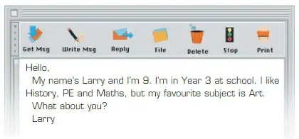 Рисунок. Hello. My name's Larry and I’m 9. I'm in Year 3 at school. I like History. PE and Maths, but my favourite subject is Art. What about you? Larry