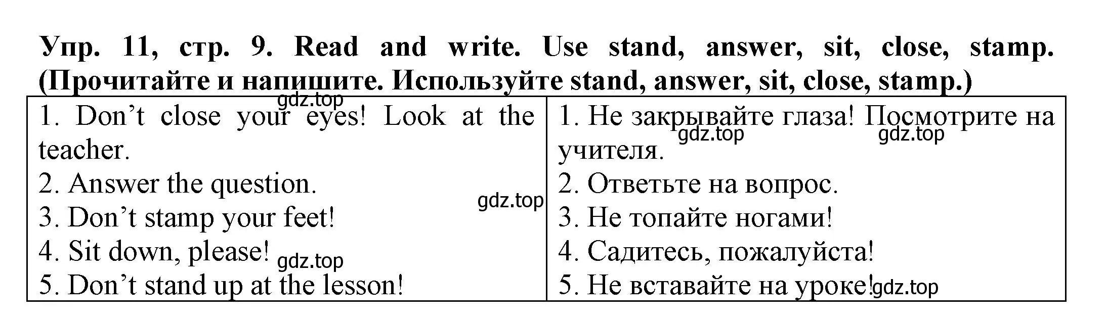 Решение номер 11 (страница 9) гдз по английскому языку 3 класс Юшина, грамматический тренажёр