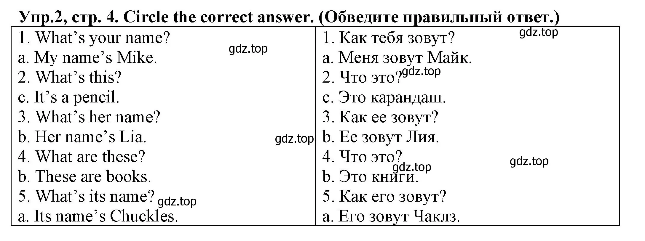 Решение номер 2 (страница 4) гдз по английскому языку 3 класс Юшина, грамматический тренажёр