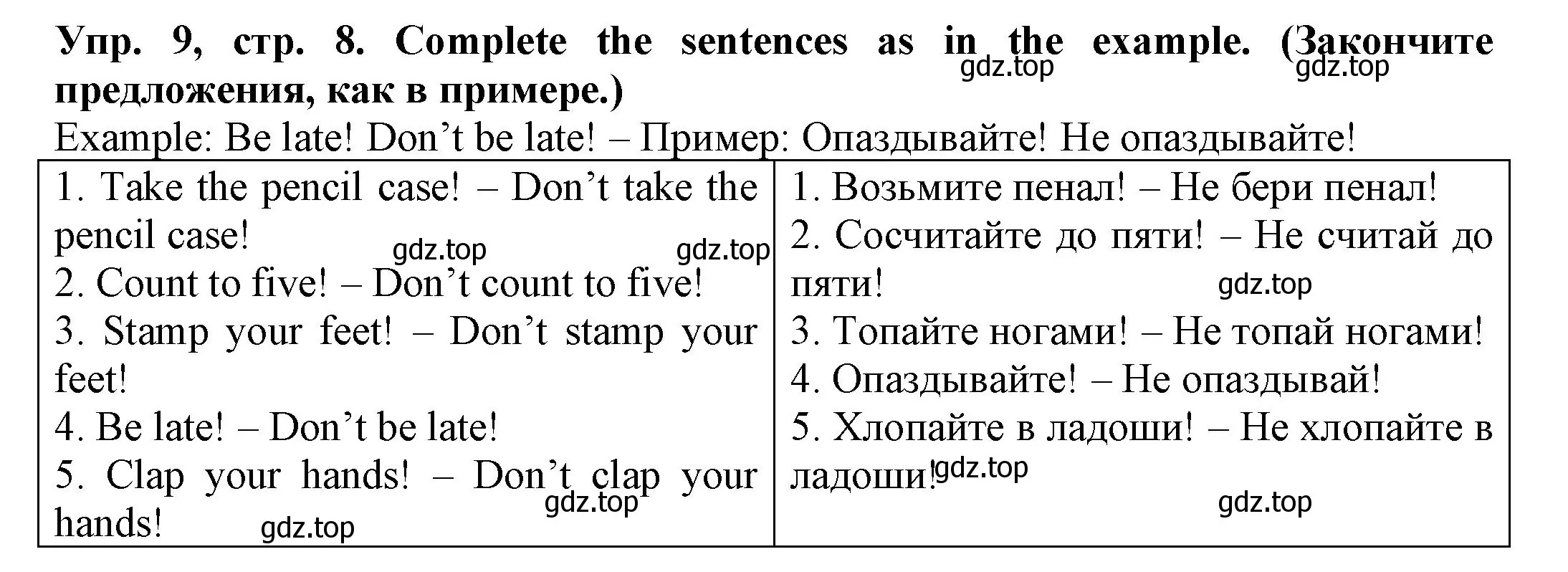 Решение номер 9 (страница 8) гдз по английскому языку 3 класс Юшина, грамматический тренажёр