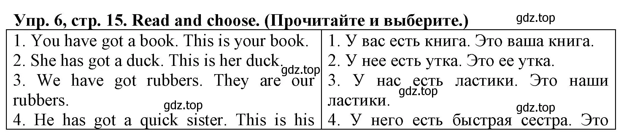 Решение номер 6 (страница 15) гдз по английскому языку 3 класс Юшина, грамматический тренажёр