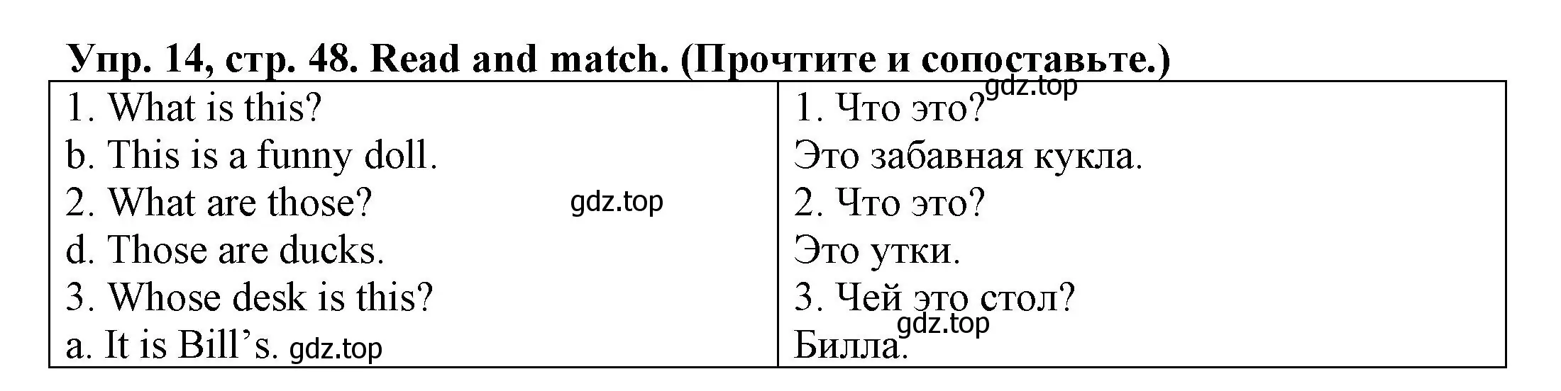 Решение номер 14 (страница 48) гдз по английскому языку 3 класс Юшина, грамматический тренажёр