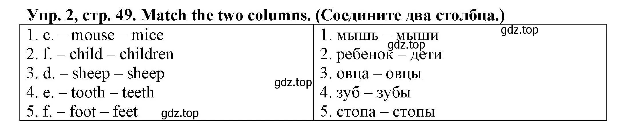 Решение номер 2 (страница 49) гдз по английскому языку 3 класс Юшина, грамматический тренажёр